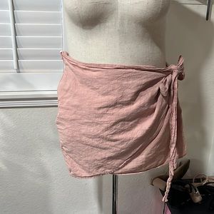 Pink wrap skirt